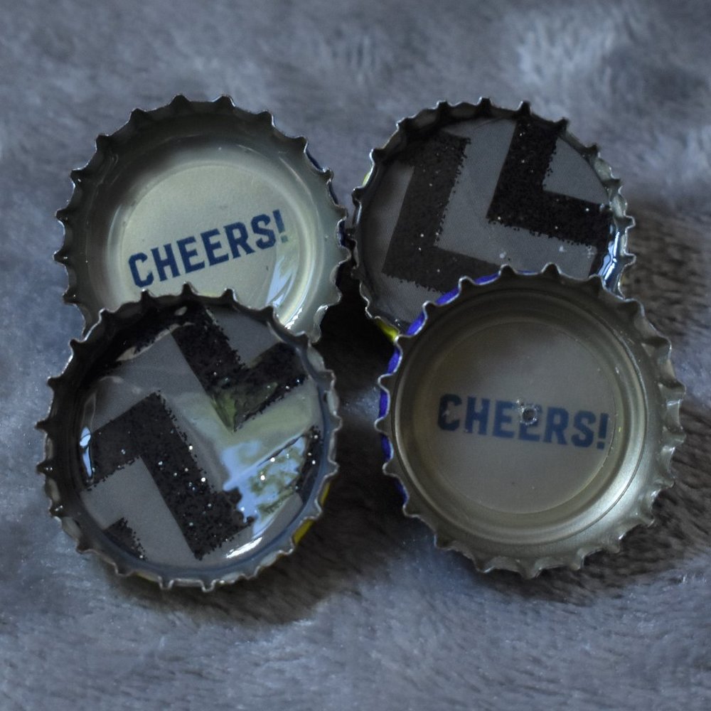 Set of 4 Bottle Cap Cheers Magnets